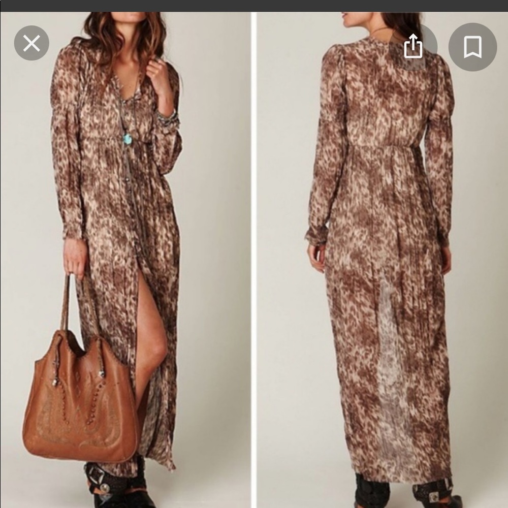 NWOT Free People Dreamtime Leopard Dress